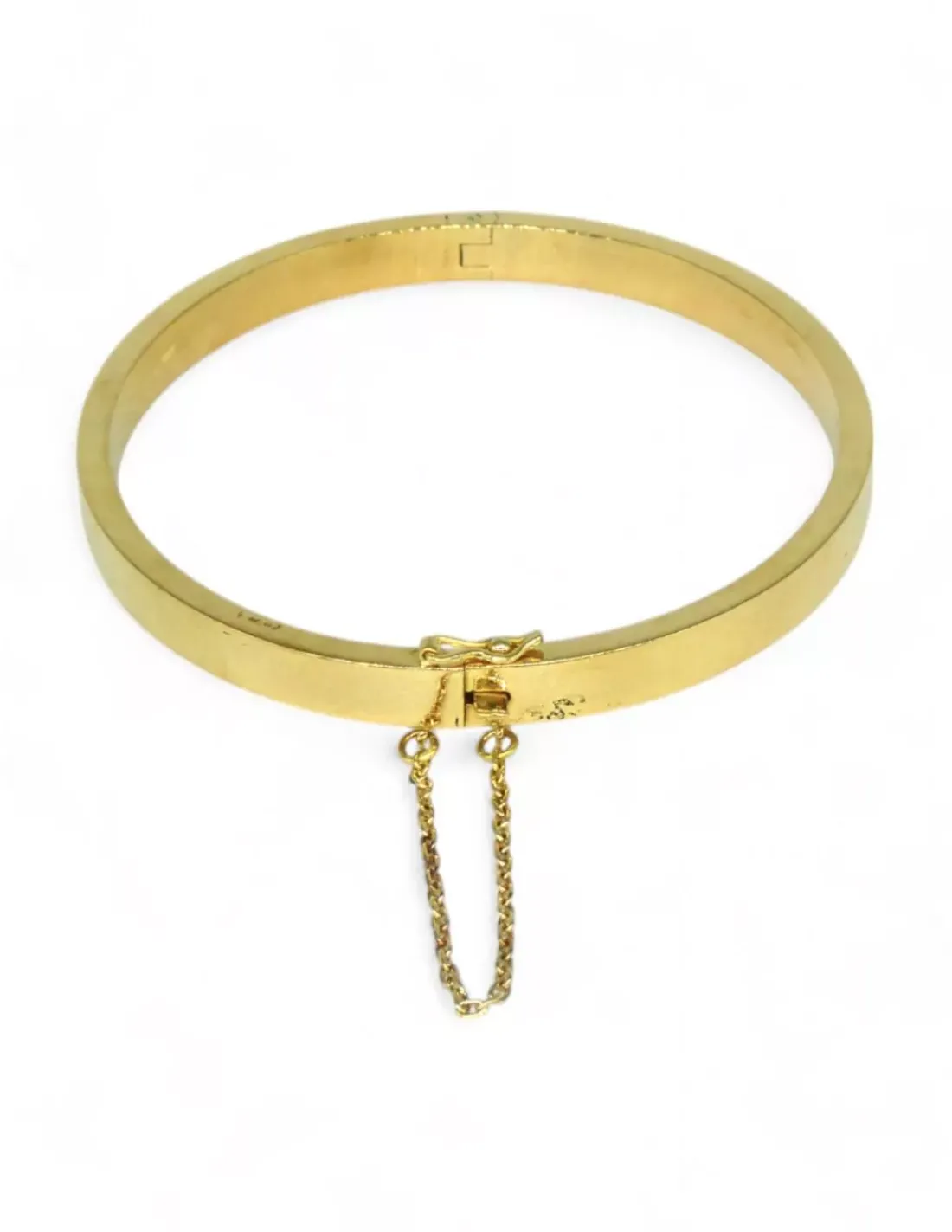 Sale Pulsera tipo caña lisa plana oro 18k - 18.50cm Cañas|Pulseras De Plata