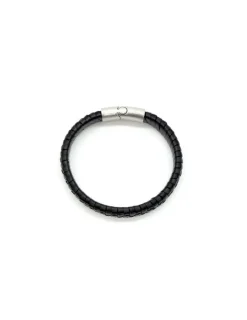 Shop Pulsera trenzada piel marrón cierre acero - 21cm Pulseras De Oro