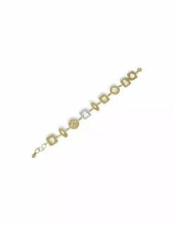 Outlet Pulsera tulipán oso flor Tous oro bicolor y diamantes - 20cm Pulseras Con Brillantes|Pulseras De Plata
