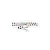Fashion Rosario plata 925 rodiada cristal facetado rojo Medalla Milagrosa y Cruz - 52cm Gargantillas De Plata