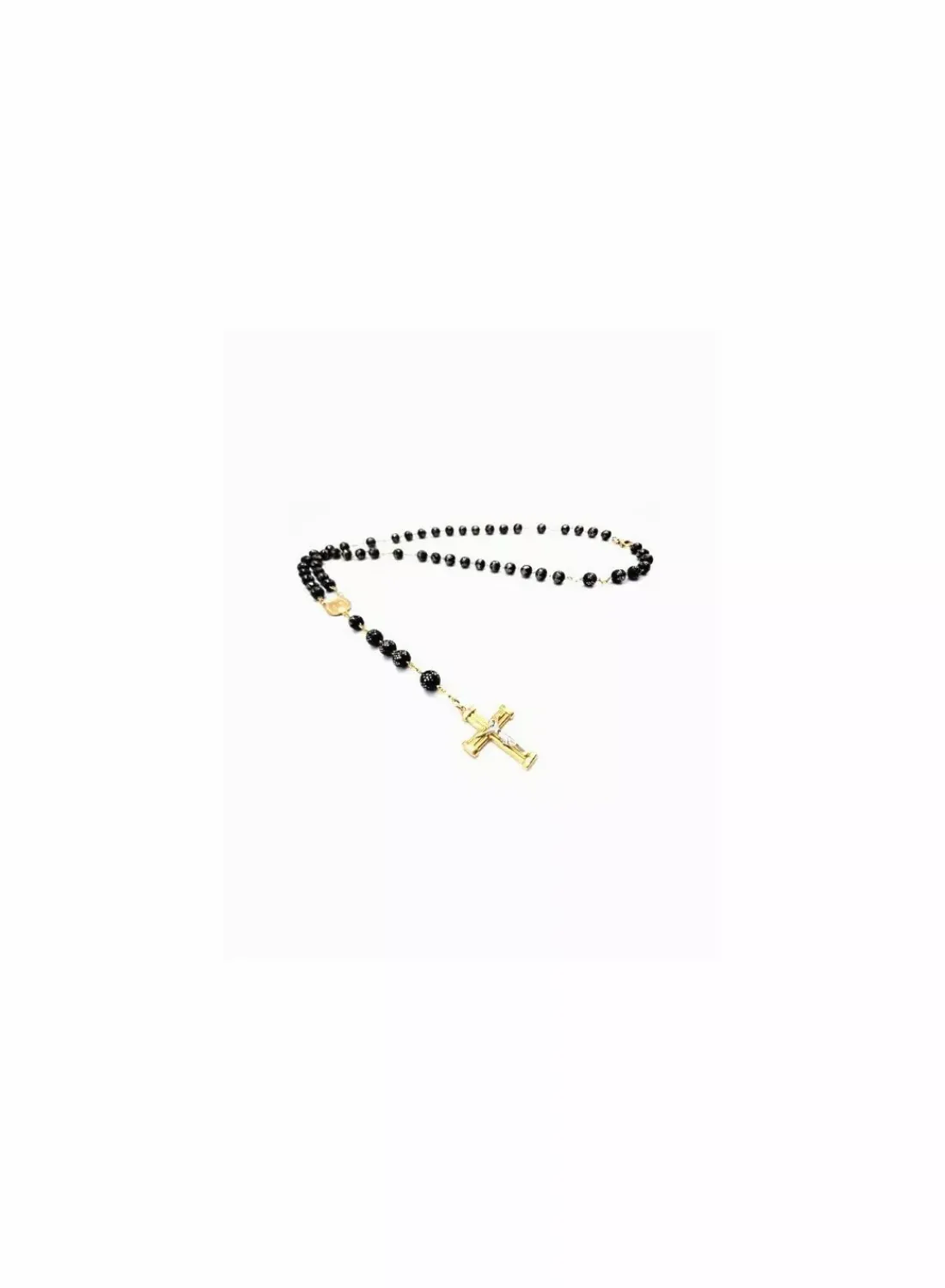 Outlet Rosario virgen Milagrosa y cruz cristo bicolor oro 18k - 49cm Gargantillas De Oro|Medalla De Cristo