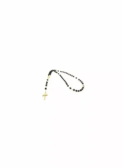 Outlet Rosario virgen Milagrosa y cruz cristo bicolor oro 18k - 49cm Gargantillas De Oro|Medalla De Cristo