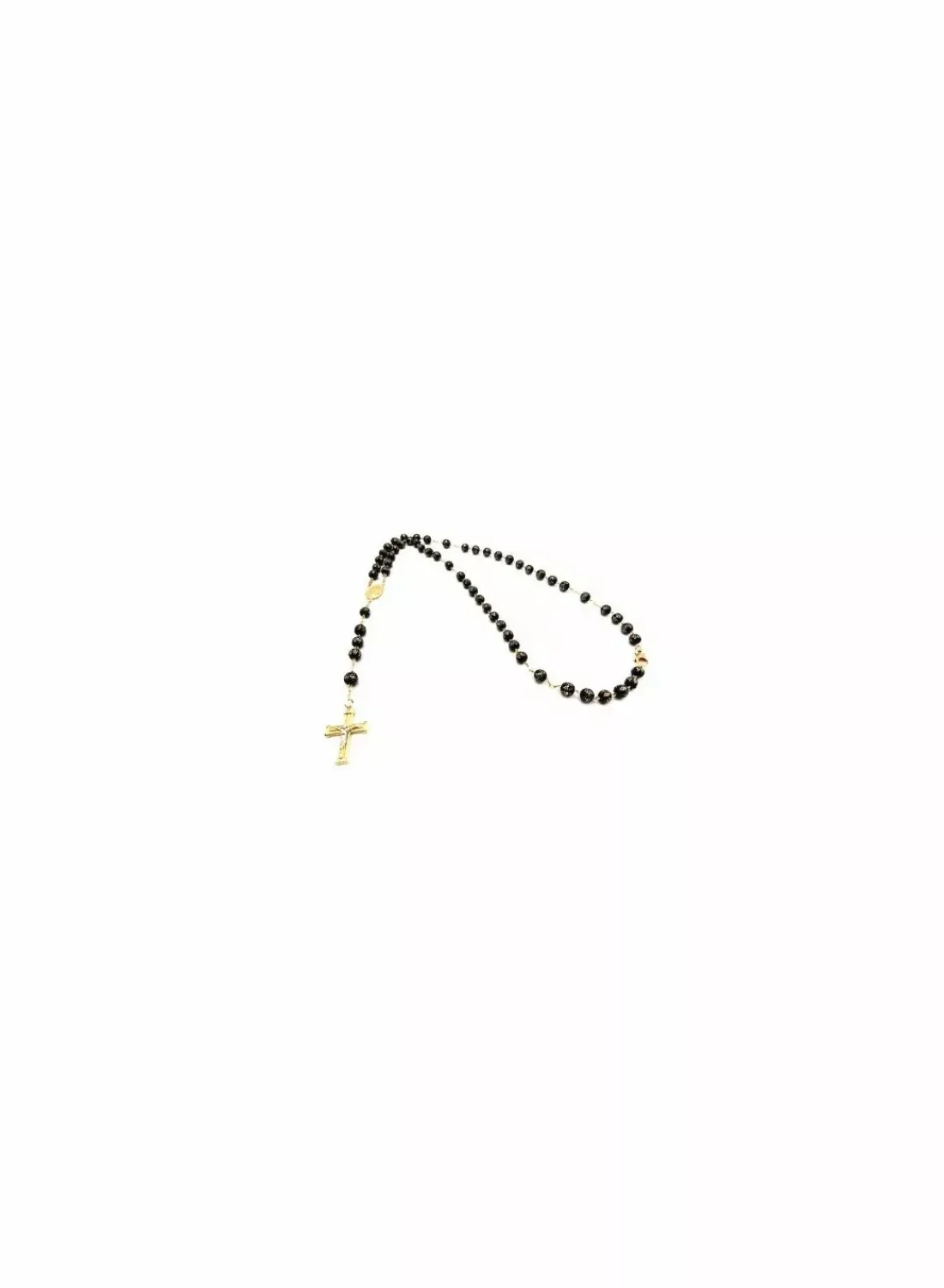 Outlet Rosario virgen Milagrosa y cruz cristo bicolor oro 18k - 49cm Gargantillas De Oro|Medalla De Cristo