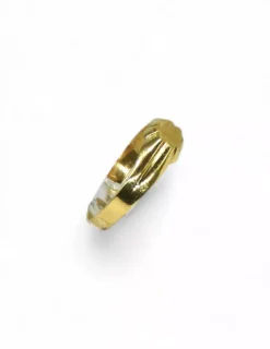 Flash Sale Sello bebé cuadrado placa satinada lateral líneas oro 18k - T.5 Sellos|Anillos De Oro