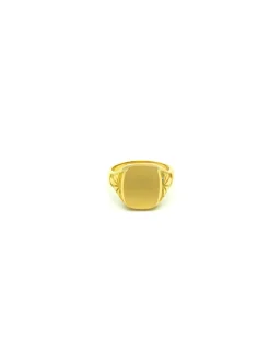 Cheap Sello caballero tallado en oro macizo placa satinada - T.25 Sellos|Anillos