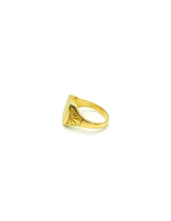 Cheap Sello caballero tallado en oro macizo placa satinada - T.25 Sellos|Anillos