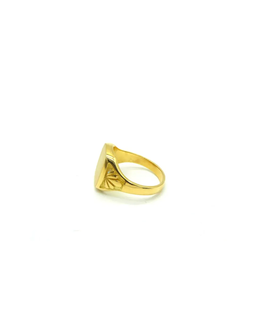 Cheap Sello caballero tallado en oro macizo placa satinada - T.25 Sellos|Anillos