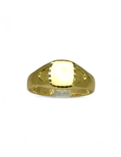 Cheap Sello cuadrado placa satinada lateral labrado oro 18k - T.18 Sellos|Anillos