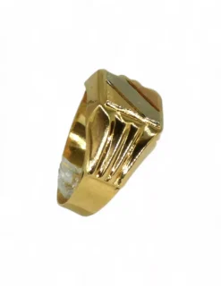 Outlet Sello decorado con líneas en los laterales oro 18k - T.18 Sellos|Anillos De Oro