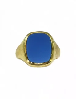 Best Sale Sello piedra azul oro 18k - T.11 Sellos|Anillos De Oro