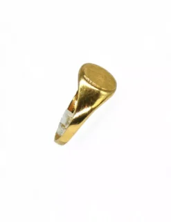 Cheap Sello redondo placa satinada liso oro 18k - T.11 Sellos|Anillos De Oro