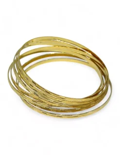 Best Sale Semanario labrado líneas oro 18k - 7cm Pulseras De Plata|Pulseras De Oro