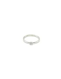 New Solitario 4 garras montura cuadrada oro blanco 18k Anillos De Oro Blanco|Anillos