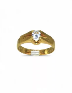 Store Solitario circonita laterales labrados oro 18k -T.21 Anillos De Oro|Anillos