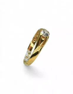 Hot Solitario circonita oro 18k - T.11 Anillos De Oro|Anillos