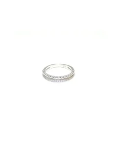 Clearance Sortija plata rodiada banda bolitas y banda circonitas Anillos De Plata|Anillos