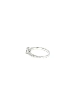 Cheap Sortija solitario en 5 garras y circonitas laterales plata - T.14 Anillos De Plata|Anillos