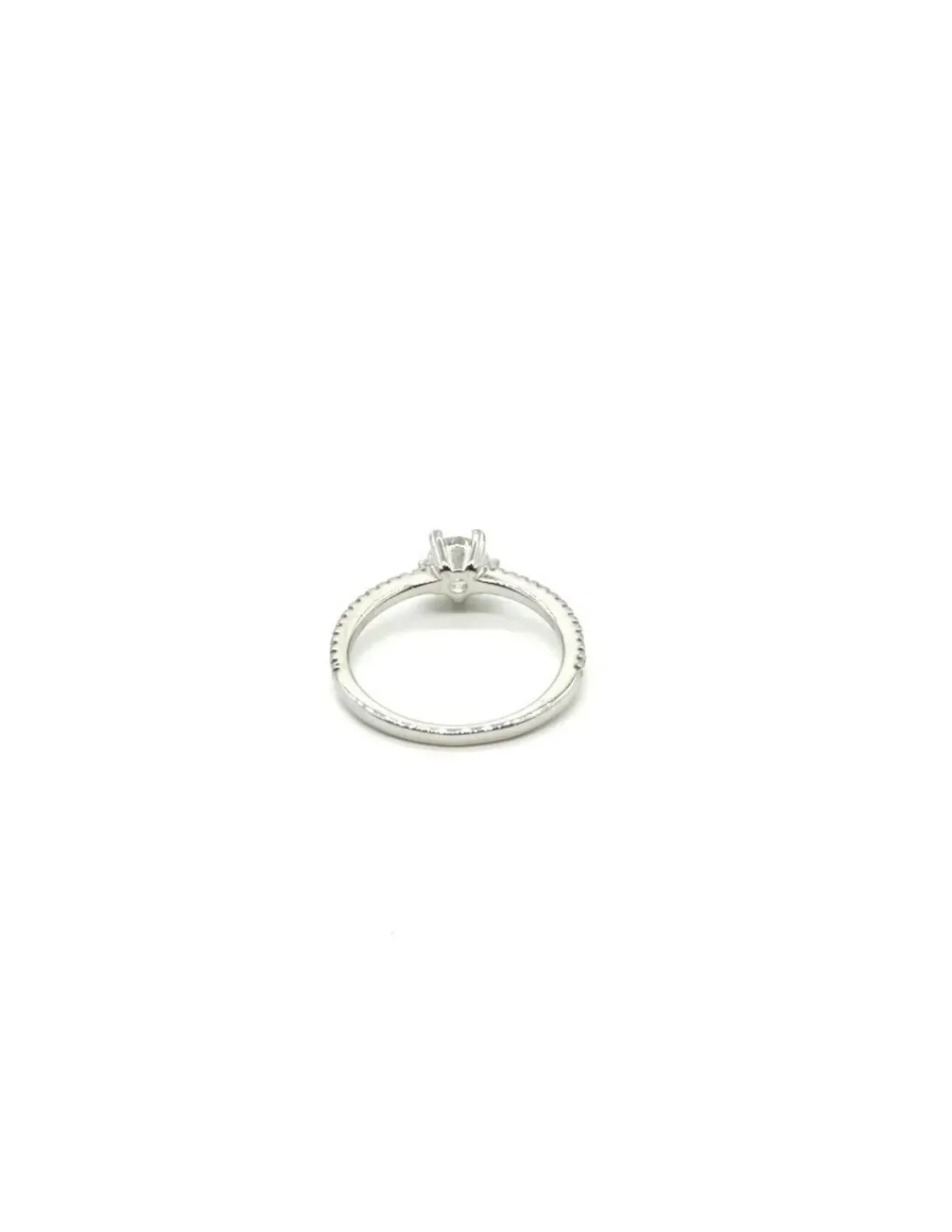 Cheap Sortija solitario en 5 garras y circonitas laterales plata - T.14 Anillos De Plata|Anillos