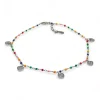 Discount Tobillera bolas colores corazones colgantes plata 925 Más Joyas