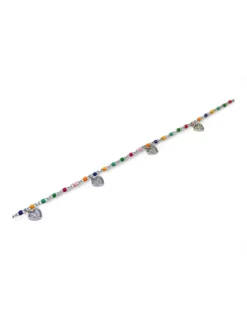Discount Tobillera bolas colores corazones colgantes plata 925 Más Joyas