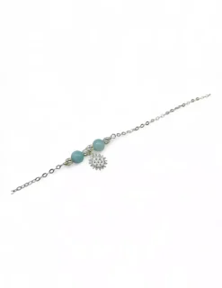 Discount Tobillera piedras naturales y sol plata 925 - 25cm Más Joyas